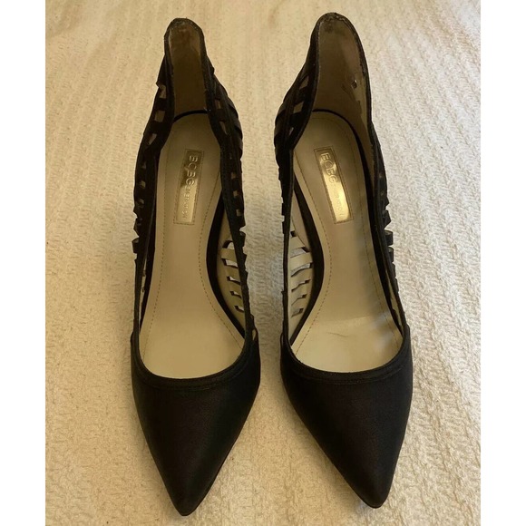 BCBGeneration Black Pump stiletto 4” Heels with rectangular cutouts SIZE 8 - Picture 2 of 7